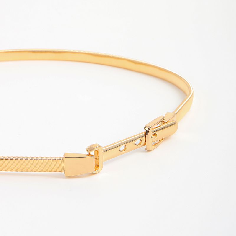 HOT Desinger Fasion Women's Metal Fashion Elastic Spring Waist Chain gold color 1 pcs_voghion.com