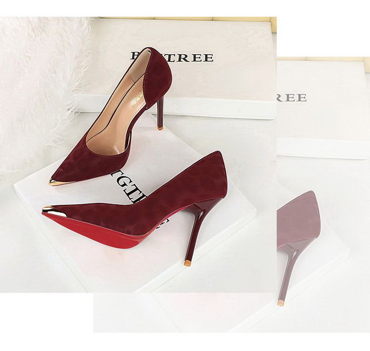 pointed Metal Side Air Shallow Mouth Single Shoes Women's Leopard Print One Pedal Stiletto High Heel Women's Shoes_voghion.com