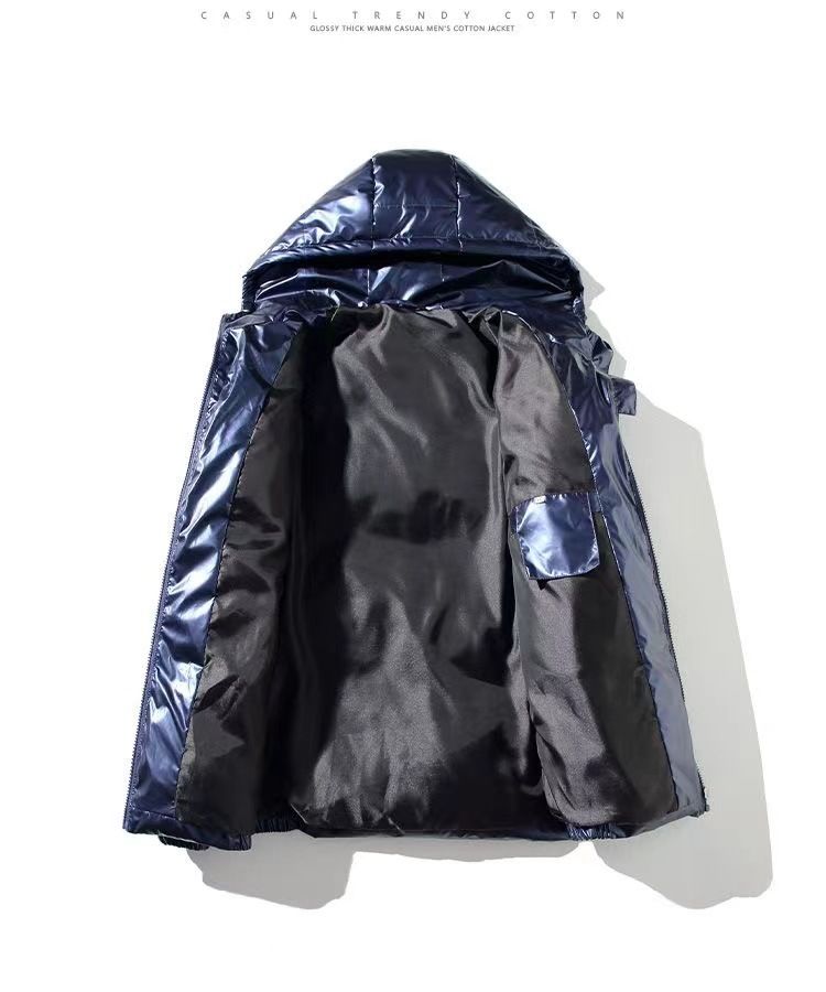 Piumino lucido da uomo in stile coreano – Cappotto invernale con cappuccio alla moda con un tocco urbano_voghion.com