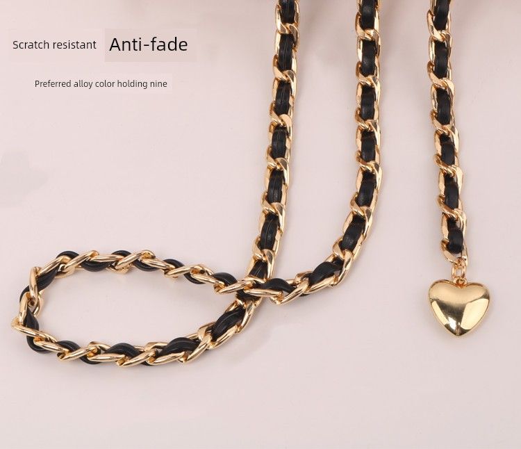 Women's Summer Skirt Suit Fashion Woven Waist Chain_voghion.com