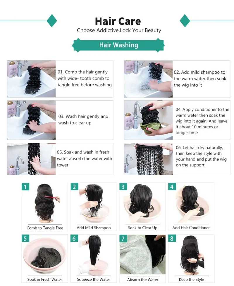 Perucă cu onduleuri de apă, păr uman Remy brazilian, pentru femei, peruci crețe naturale negre, fabricate la mașină_voghion.com