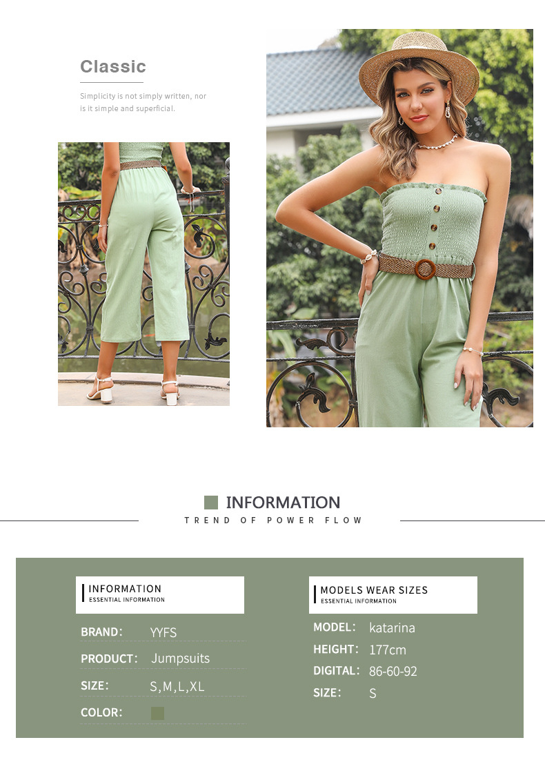 Fashion Women's Off Shoulder Solid Color Jumpsuit_voghion.com