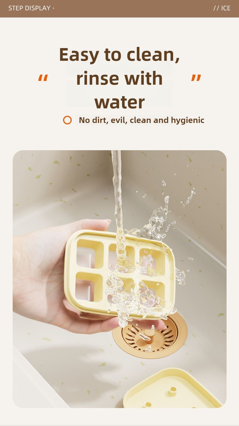 1/4/8PCS Push Ice Cube Mould Ice Compartment Mini Summer Ice Mould Ice Storage Box Home Square Silicone Ice Cube Mould With Lid_voghion.com