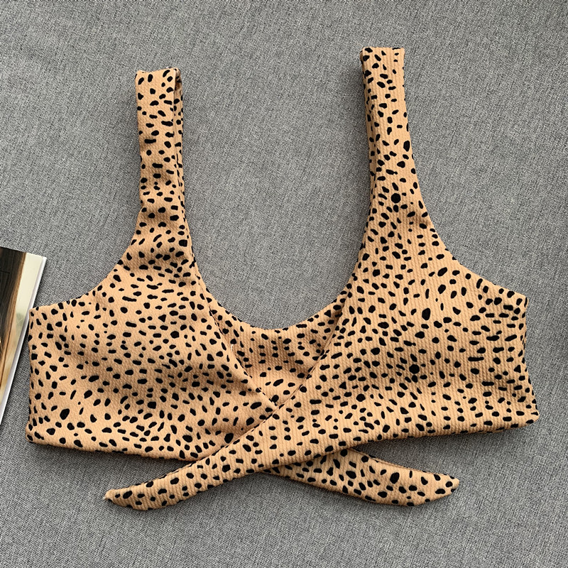 bikini imprimé léopard noué maillot de bain pour femme maillot de bain une pièce dos nu bikini une pièce_voghion.com