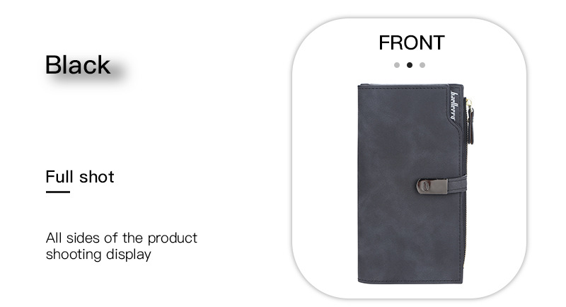 Baellerry Women's Long Wallet New Arrival Multi-card Matte Leather Clutch Multi-functional Mobile Phone Bag_voghion.com