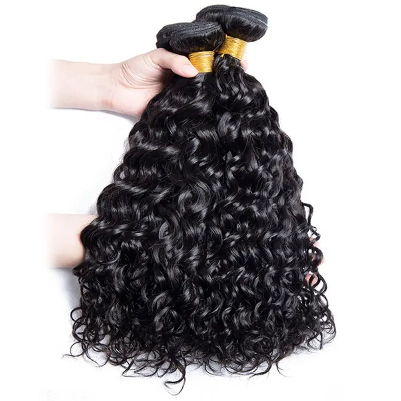 100% Unprocessed Malaysian Remy Human Hair Weave Extensions Curly Deep Wave Hair Bundles 12A Water Wave Bundles_voghion.com