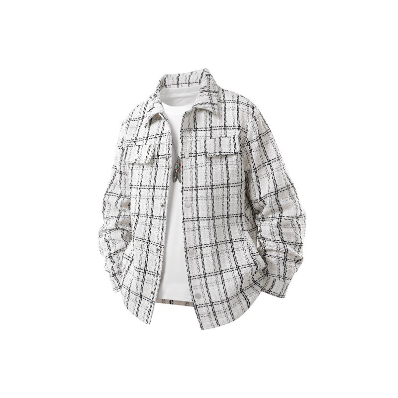 New Japanese Jacket Men's 2025 Sense Lapel Small Fragrant Plaid Padded Cotton Thickened Coat_voghion.com