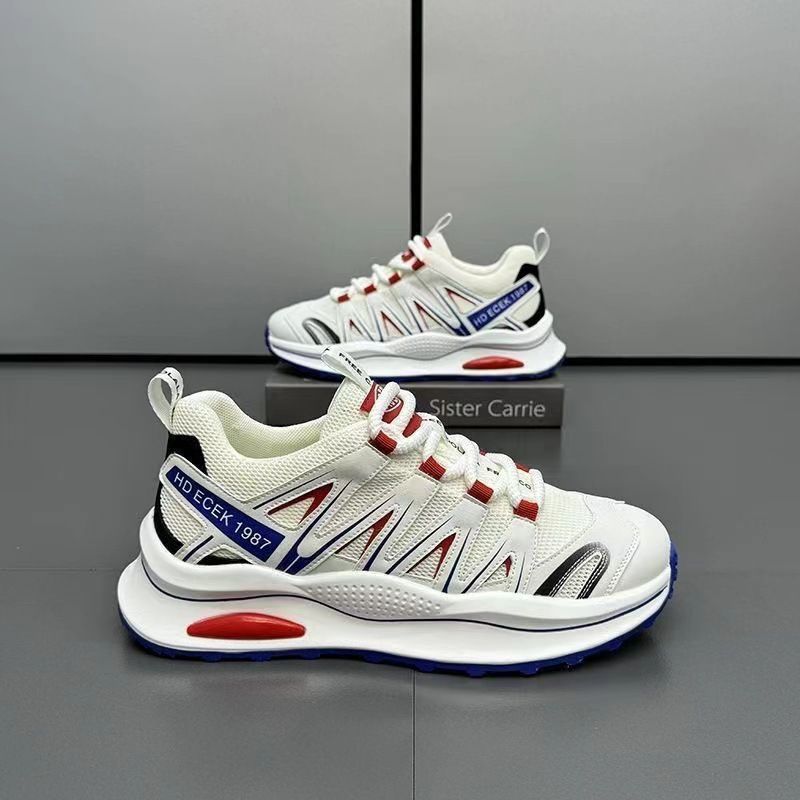 New Fly-woven Mesh Men's Sports Fashionable Breathable Versatile Soft-soled Dad Color Matching Trendy Casual Shoes_voghion.com