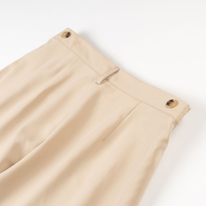 Women's Clothing High Waist Wide Leg Drape Pleated Suit Pants Summer New Fashion Commuting All Match Top Suit_voghion.com