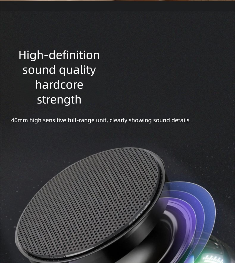 Mini enceinte Bluetooth portable magnétique d'extérieur étanche avec caisson de basses sans fil_voghion.com