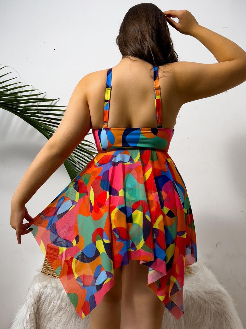 Women's large size swimsuit sexy one-piece dress two-piece large size swimsuit_voghion.com