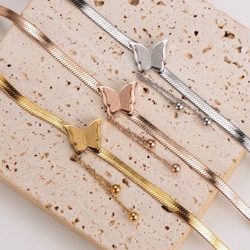 Classic Style Butterfly 304 Stainless Steel Bracelets In Bulk_voghion.com