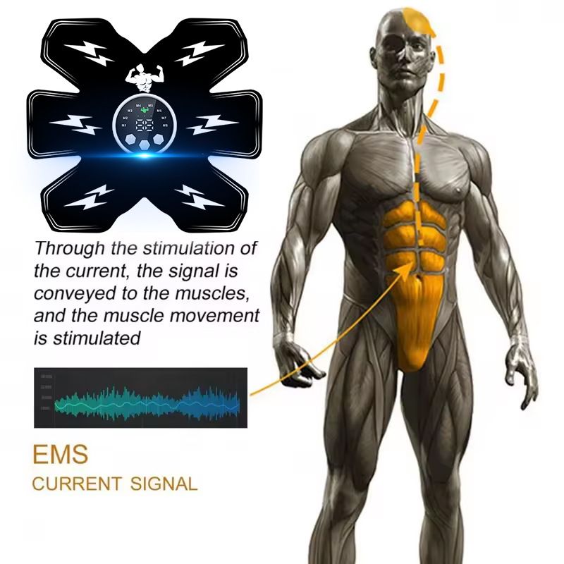 EMS Sticker Lazy Muscle Training Artifact Vibration Shaping Home Massager Abdominal Fitness Device_voghion.com