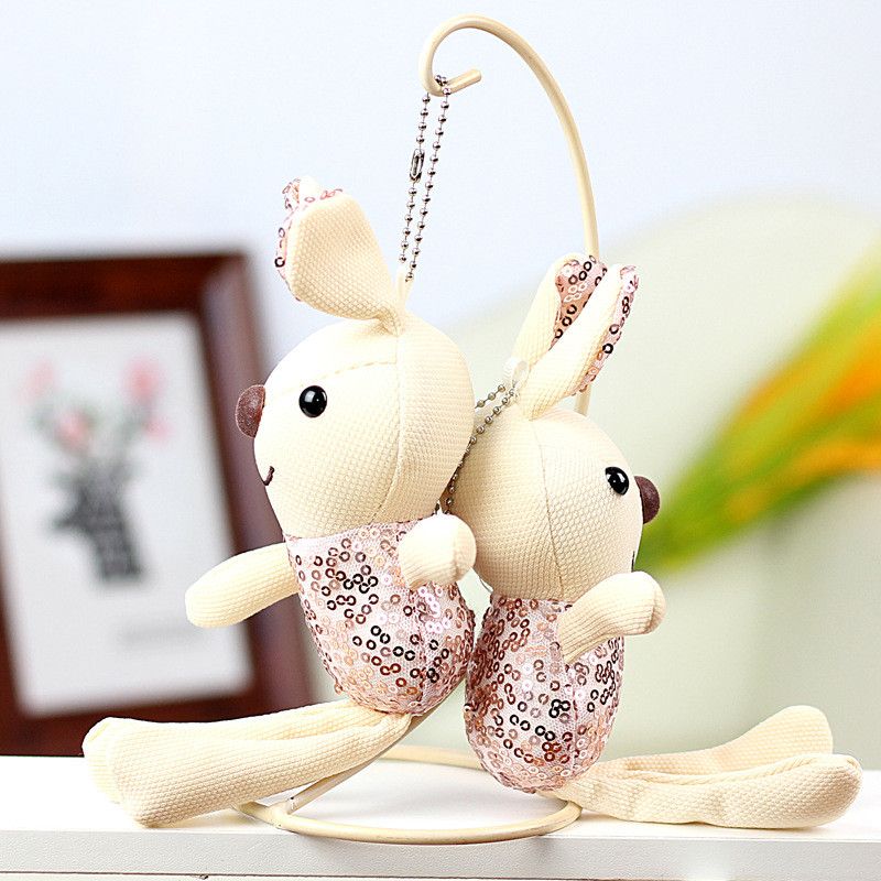 Peluche con paillettes adorabile coniglietto giocattolo carino bambola coniglio per borse abbigliamento e accessori_voghion.com