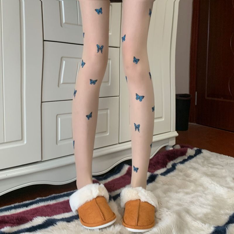 Calze a farfalla Yahudi Girl, calzini anti-inceppamento a forma di ananas, collant ultrasottili stampati di qualsiasi taglio_voghion.com