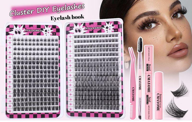 False Eyelashes Diy Single Cluster Eyelash Book False Eyelash Natural Thick D-Curved Segmented Grafted Eyelash_voghion.com