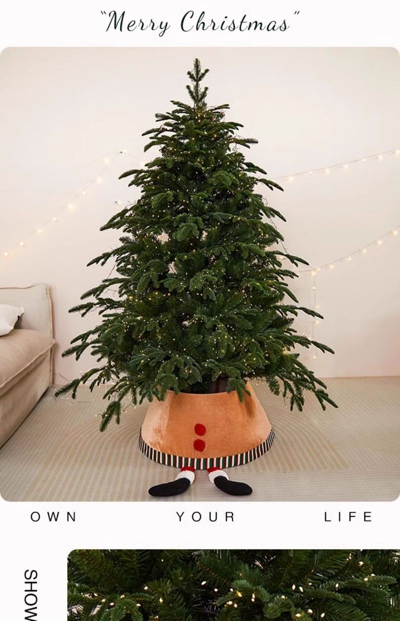 Christmas Tree Skirt With Adjustable Styles – Festive Felt & Fabric Collar For All Tree Sizes (Red/Green/White, Fits 1.8m+ Or Under, Non-Slip Base)_voghion.com