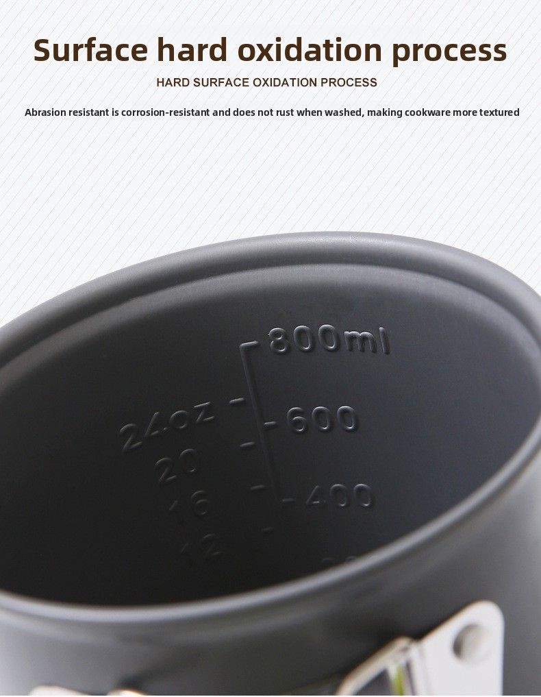 Camping Pot Set DS-101 Outdoor Portable Cookware 1-2 Person Alumina Frying Pan_voghion.com