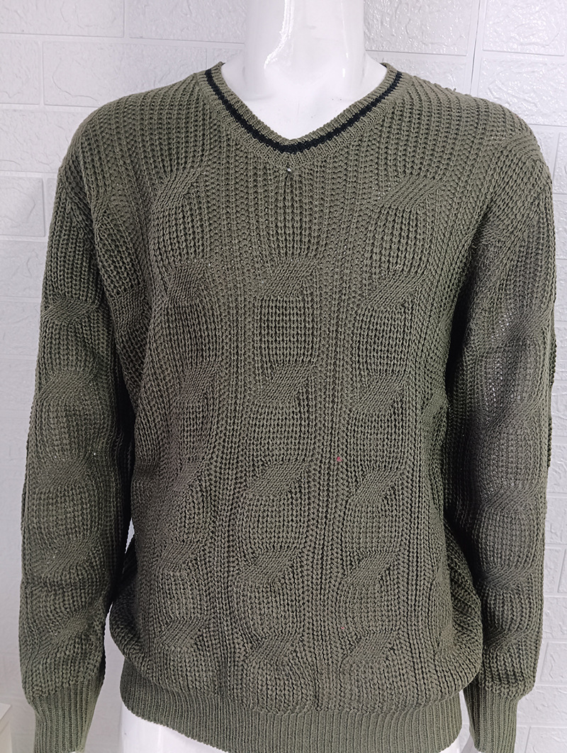 Maglione da uomo con scollo a V moda slim fit a maniche lunghe maglia top nuovo maglione autunno e inverno_voghion.com