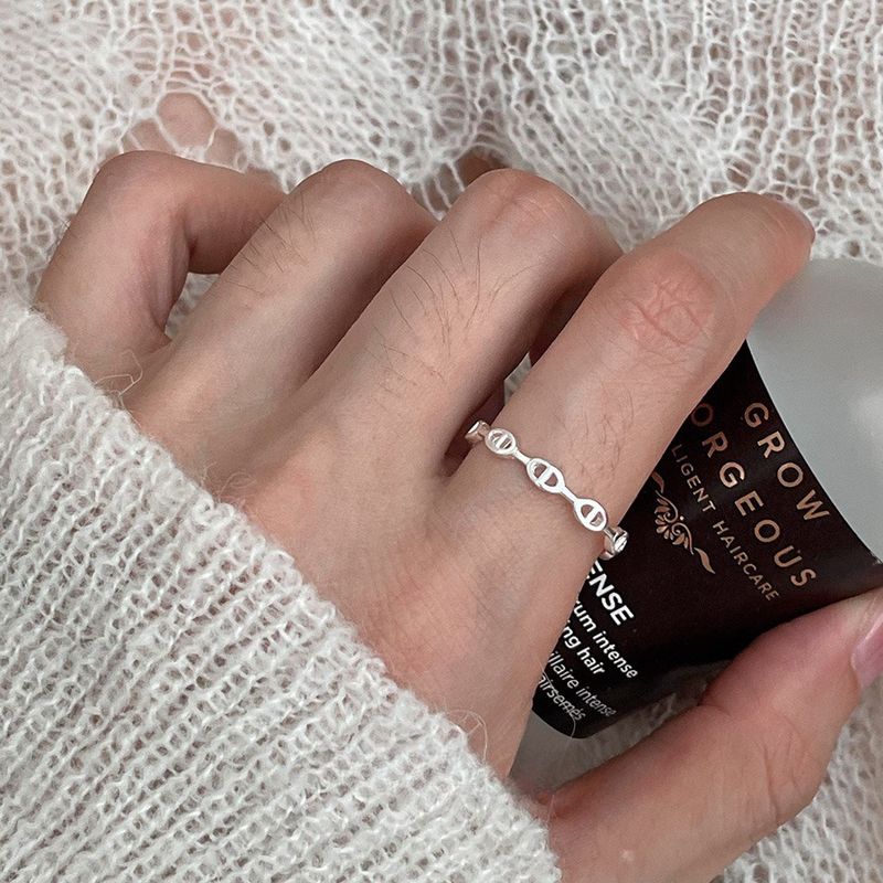 Sterling Silver Plain Band Ring For Women, Niche Light Luxury High-end Feel, Non-fading Ins Style Index Finger Ring, New_voghion.com
