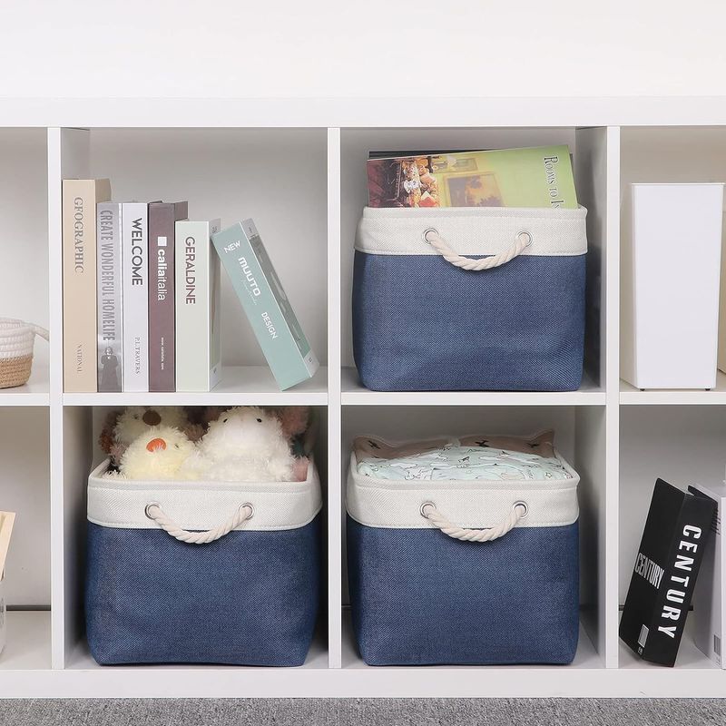 Storage Basket Large Foldable Storage Rack Decorative Basket Gift Closet Linen Organizer Fabric Storage Cubes_voghion.com