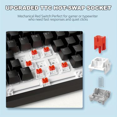 AZZ AK820 Wired With Rotary Volume Buttons Hot-swappable Keys For Office And Home Mechanical Keyboards_voghion.com