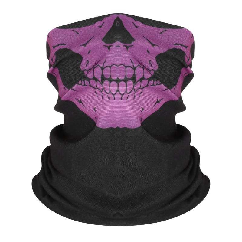 Seamless Multifunctional Magic Headscarf Cycling Warm Scarf Halloween Prop Skull Face Mask_voghion.com