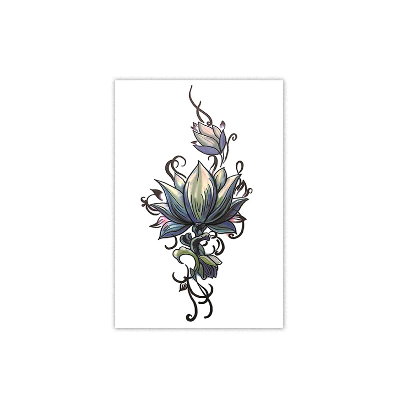 Tatuaggio adesivo personalizzabile con fiore elegante e grazioso per donna_voghion.com