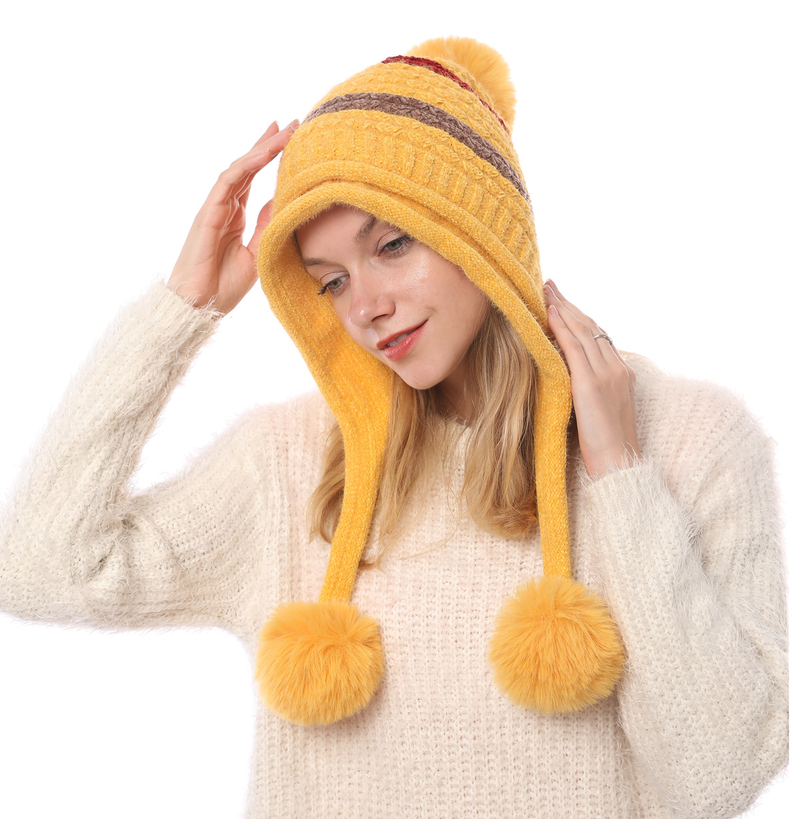 M9012 New Autumn and Winter Plush Thickened Warmth Knitted with Chenille Soft Women's Woolen Hat_voghion.com