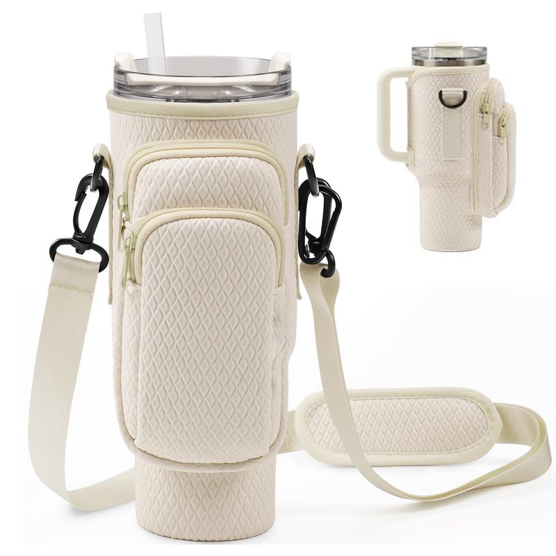nuova copertura per tazza di ghiaccio da 40 OZ materiale per immersione copertura per bottiglia d'acqua con diamante tracolla regolabile copertura protettiva per tazza d'acqua a tracolla_voghion.com