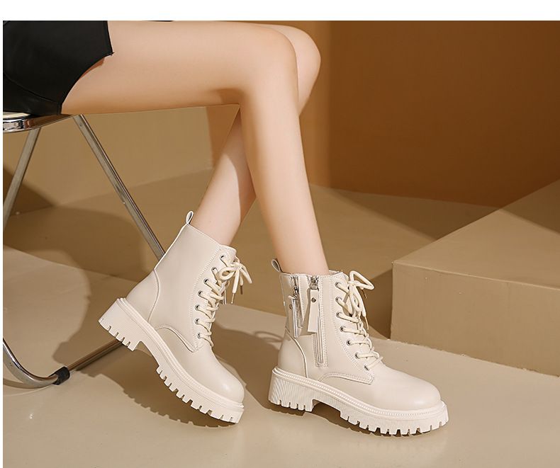 Martin stile britannico con doppia cerniera, tacco foderato in pile, per donna, autunno inverno 2025, nuovo, versatile, suola spessa singola, caldo_voghion.com