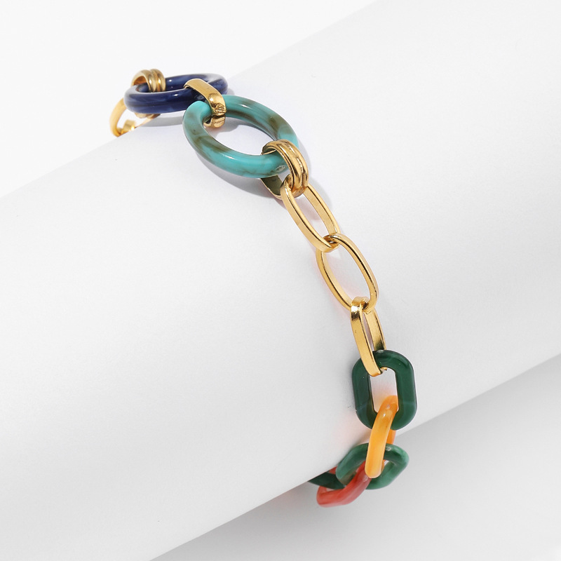 Braccialetto fatto a mano in stile bohémien per donna - Perline in acrilico con piume e bracciale regolabile in acciaio inossidabile - Gioielli alla moda impilabili da indossare tutti i giorni_voghion.com