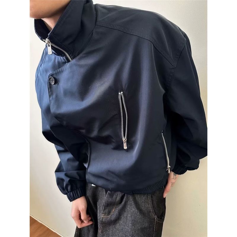 Bomber Jacket Men's American Street Loose Plus Size Baseball Jersey_voghion.com