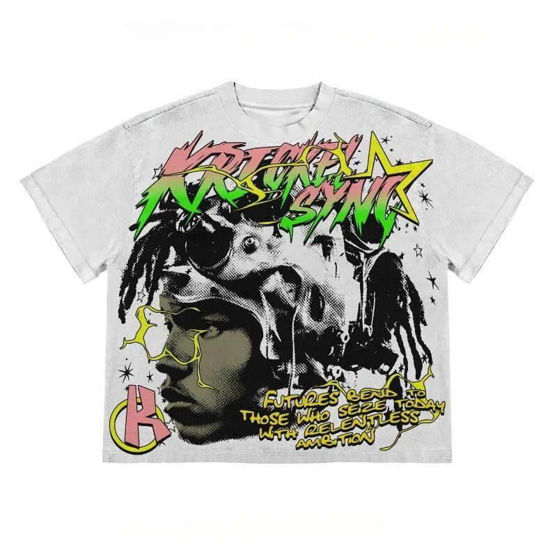 Men's Clothing Y2K t shirt hip hop punk printed retro pattern Gothic street wear men's fashion cotton oversized t shirt_voghion.com