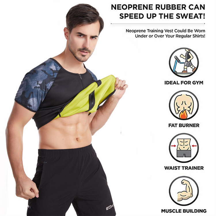 Body Shaper da uomo Tuta da sauna Camicia da sudore Biancheria intima dimagrante Camicia per dimagrire Bruciatore di grasso Allenamento Canotta termica_voghion.com