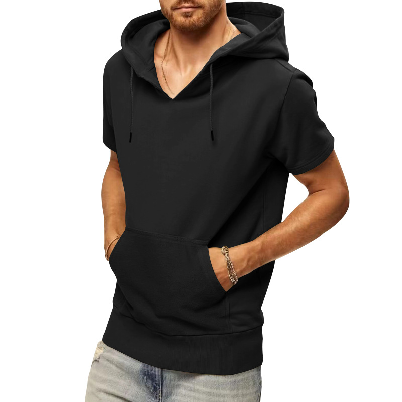 2023 New Large Sport Casual Sleeveless Men's Hooded Vest Loose Short Sleeve Sweetheart_voghion.com