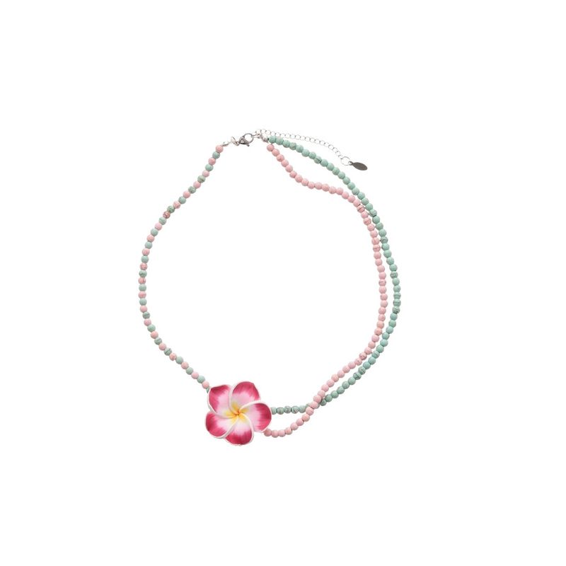 Optimize Stone Simulation Egg Flower Necklace, Summer Seaside Vacation Style Collarbone Chain, Sweet, Fresh, Fashionable_voghion.com