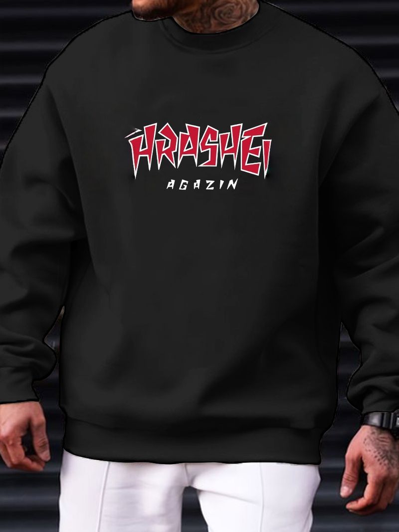 Polar Fleece Einfarbig Rundhals Pullover Herren Candy Baumwolle Langarm Arbeitskleidung_voghion.com