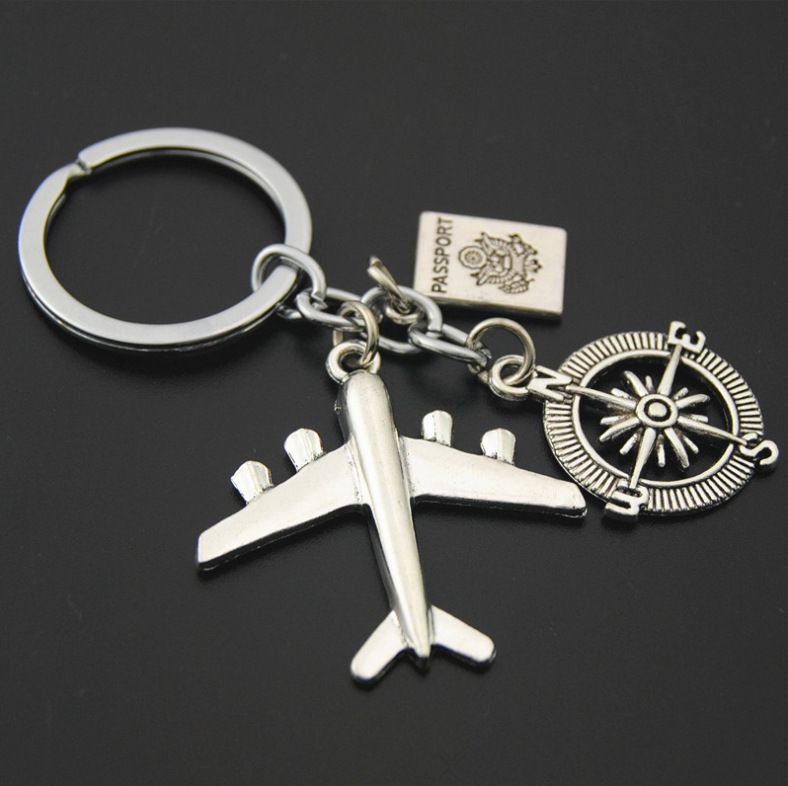 Aircraft no matter where travel keychain pendant pin metal keyring_voghion.com