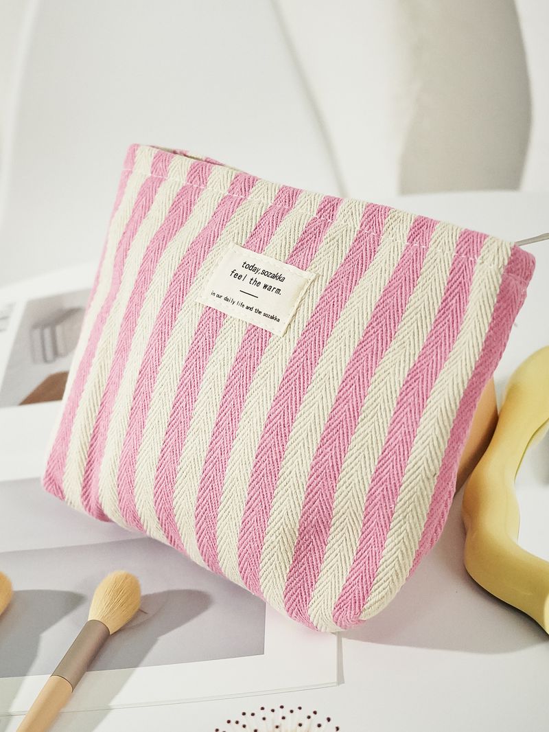 Berger Luggage Managed Supply Exclusively For Striped Cosmetic Bag Hand Held Large Capacity Wash Storage_voghion.com