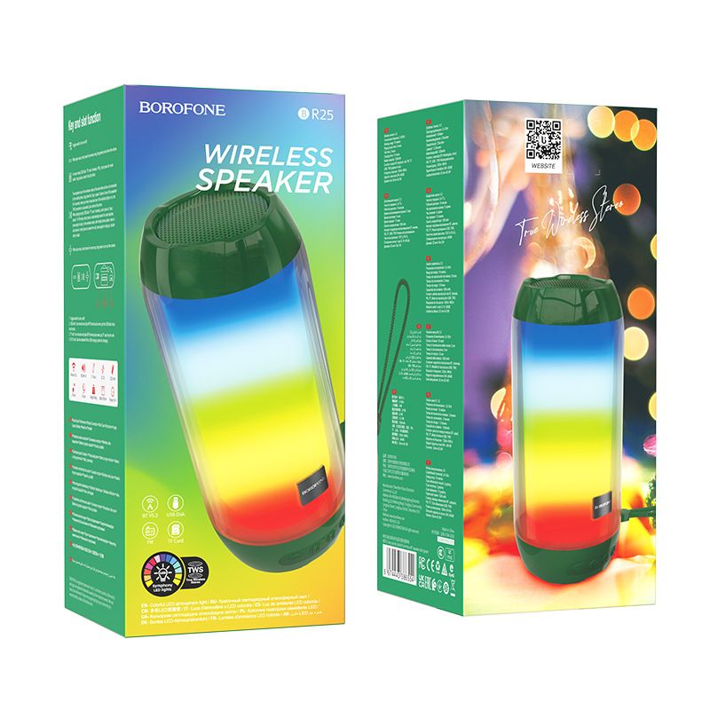 Festival de musique BR25 coloré lumineux Bluetooth sans fil Portable sport extérieur carte Insertion Mini haut-parleur_voghion.com