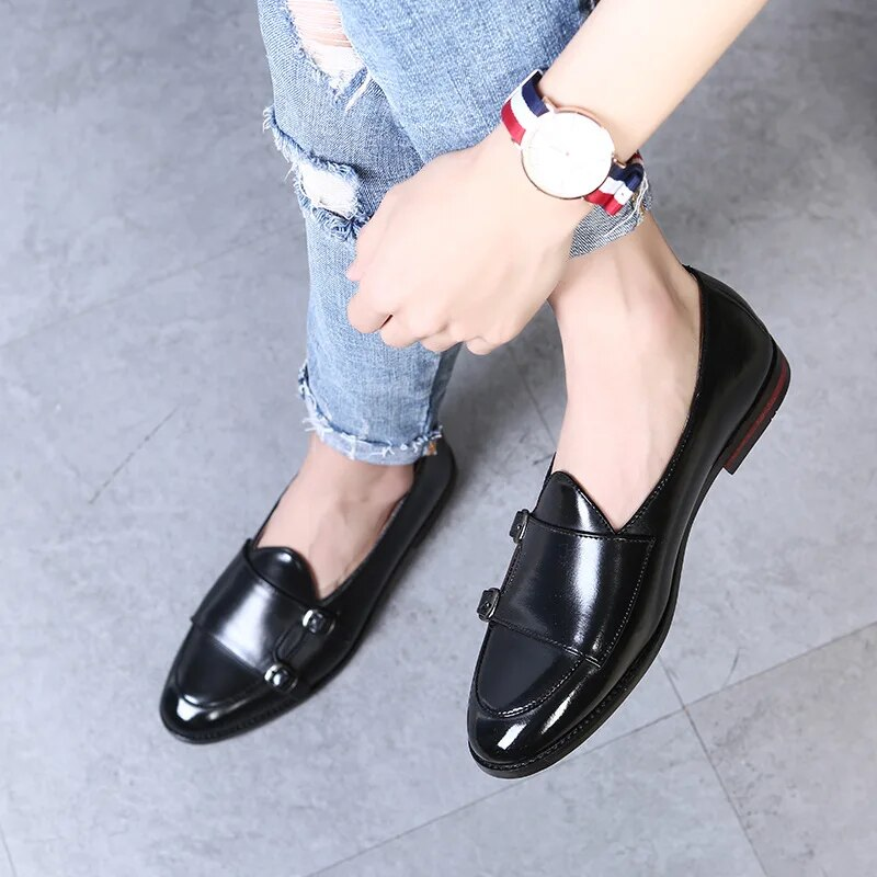 Herre Retro Patina Casual Skinnsko Trendy Spenne Fest Bryllupssko Herre Kjøresko Herre Mokkasiner Loafers EU Størrelser 37-48_voghion.com