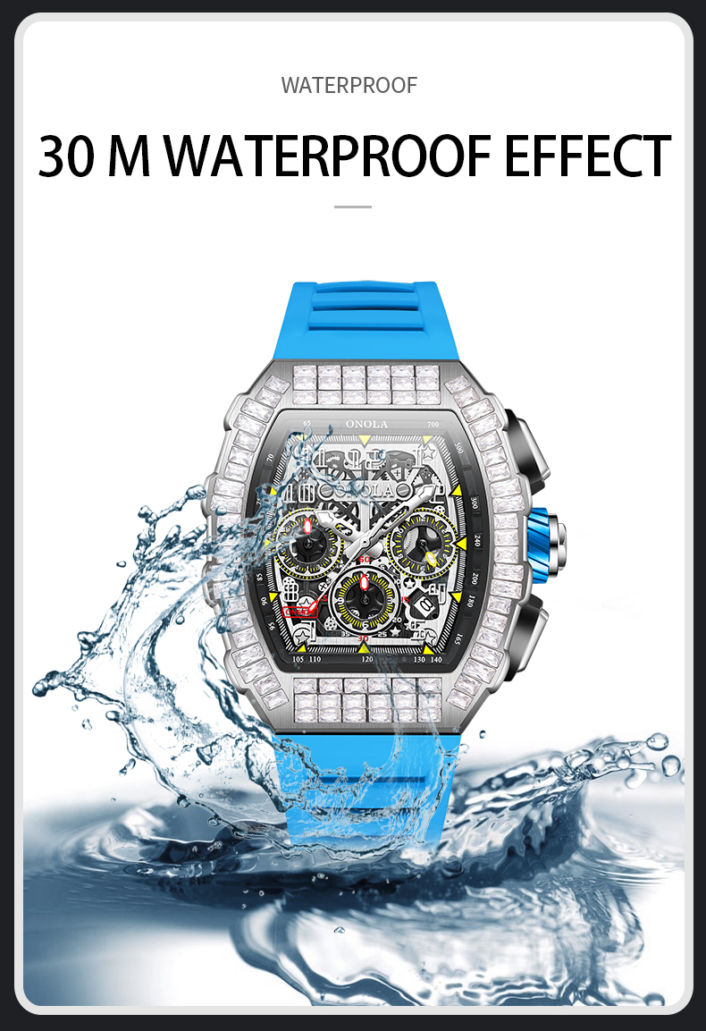 ONOLA - Men's fully automatic mechanical unique design, diamond inlaid strap, waterproof watch, popular knowledge and_voghion.com