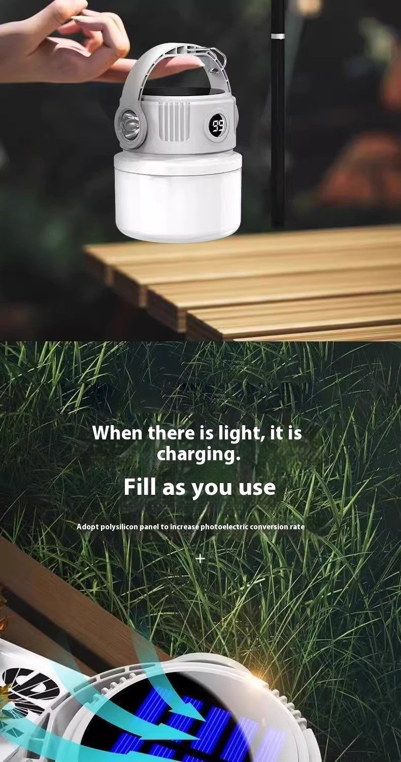 Solar Outdoor Long Battery Life Tent Home Emergency Light Camping Rechargeable Lighting Lamp For Stall_voghion.com