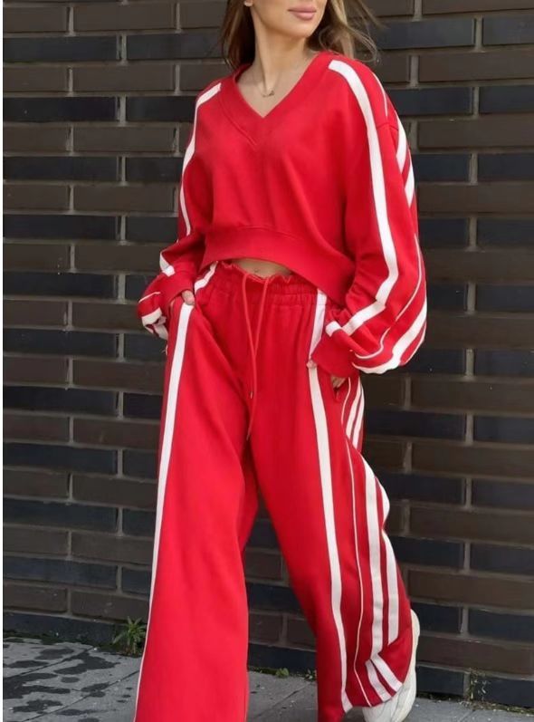 Ensemble deux pièces décontracté à manches longues et pantalon pour femme, nouvelle collection printemps-automne 2025_voghion.com