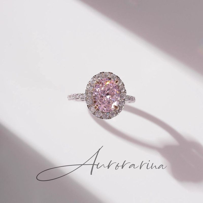 Bague en argent sterling S925 avec diamant rose en forme d'œuf de pigeon pour femme, pierre précieuse haut de gamme et légère, design original, index_voghion.com