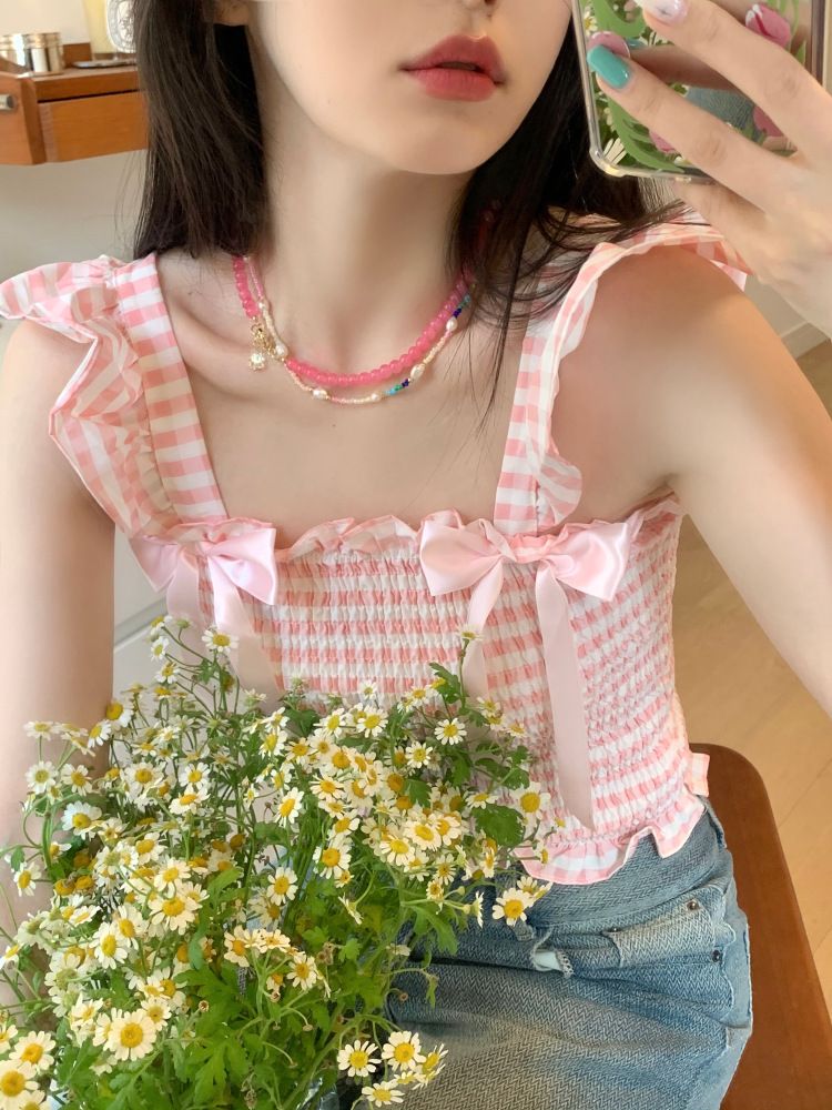 Collana di perle di vetro rosa per donna 2024 nuovo stile caldo perline colorate design di nicchia semplice collana di gioielli all'ingrosso_voghion.com