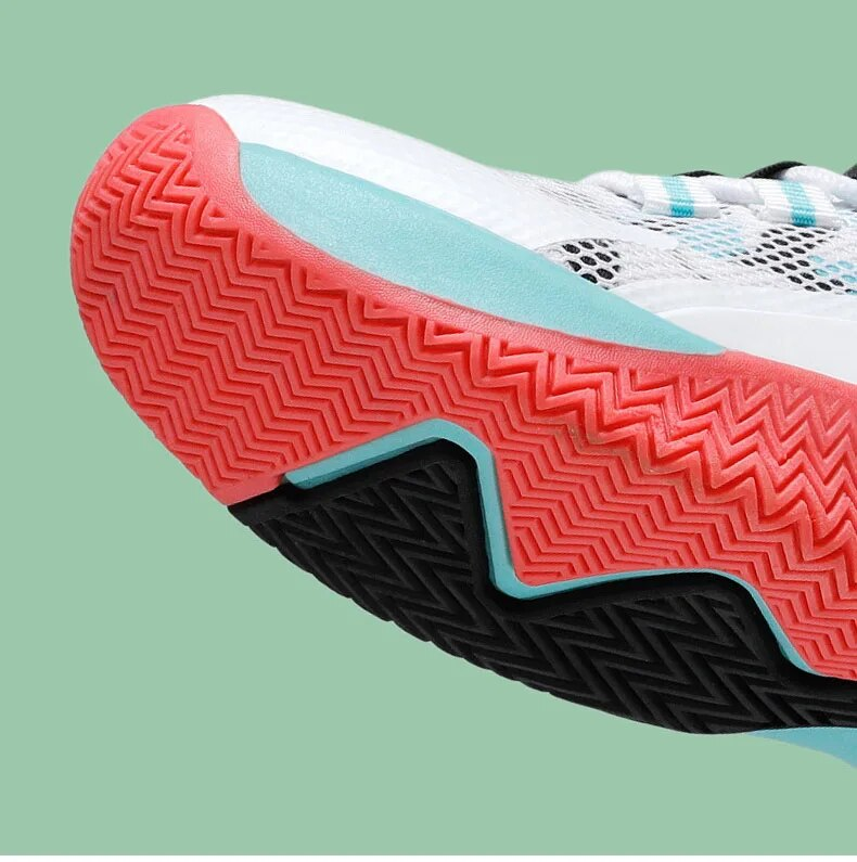 Høst 2023 Barn High Side Basketball Sko Gutte Mesh Basket Boots Antislip gummisåle Store Barn Fiess Casual_voghion.com
