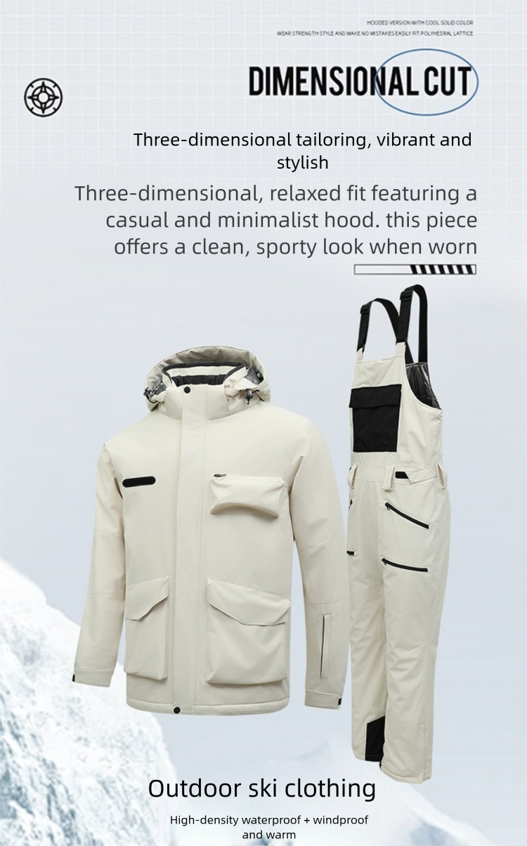 Suit Set Winter Snowboard And Waterproof Windproof Skiing Mountaineering Thermal Bib Ski Pants Unisex_voghion.com