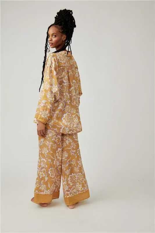 Women's Sleepwears Silk Satin Printed Home Clothes Suit Home Clothes Suit_voghion.com